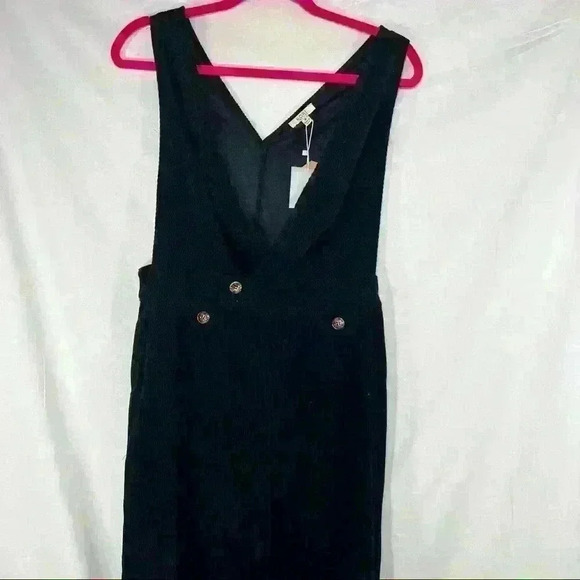 KORI America Coduroy Black Wide Leg Jumpsuit Sz M Cute Retro Preppy School Fall - Picture 3 of 14